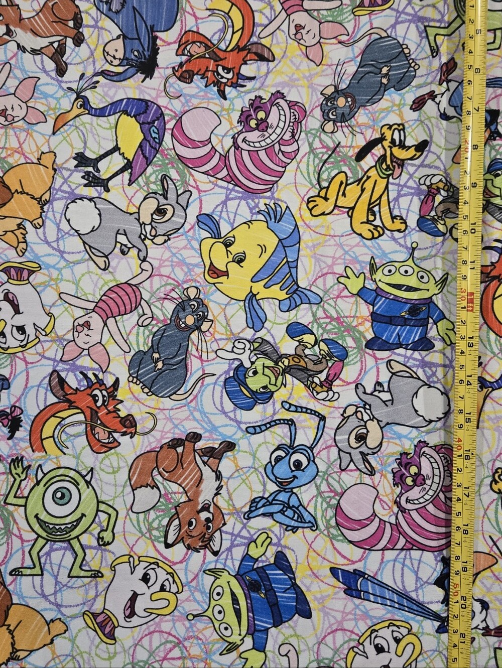 Canvas Fabric: Character Scribs Fave Movies 100% Cotton Canvas XL Remenant